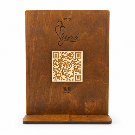 Επιτραπέζιο Stand με Λογότυπο & QR | Διπλής  Όψης | 25 x 20cm